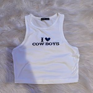 SHEIN “i 🖤 cowboys” tank top. size small